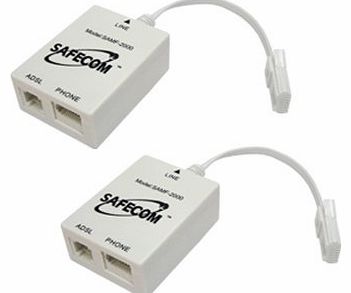 Safecom 2 x Safecom SAMF-2000 Micro Filter for Broadband ADSL Router/Modem