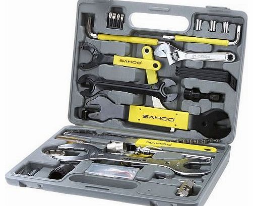 SAHOO Bike Bicycle Repairing Tool Set Kit Case Box Universal for Mountain Road Bicycle 44 in 1