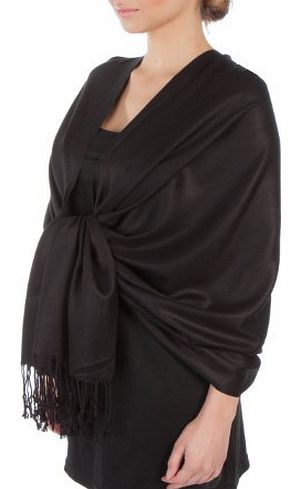 Sakkas 78`` x 28`` Silky Soft Solid Pashmina Feel Shawl / Wrap / Stole - Black