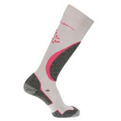 Ladies Divine Snow Socks -Lgt Grey/Fuchsia
