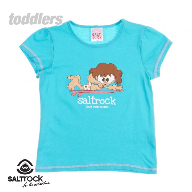 Girls Saltrock Happy T-Shirt - Blue Curacao