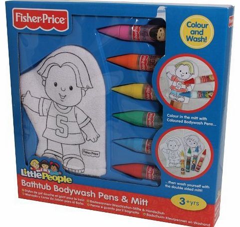 Sambro Fisher Price Little People - Bathtub Bodywash Pens and Mitt