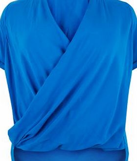 Samya Blue Wrap Front Blouse 3459171