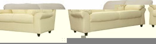 San Diego Polo Cream PU Leather 3 2 Seater Sofa Suite