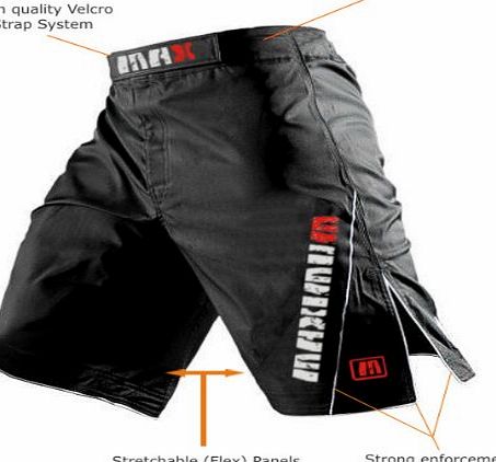 Sanguine MMA Fight Shorts Grappling Short Kick Boxing Cage Fighting Shorts - All Sizes (Black, Medium (31-33``))