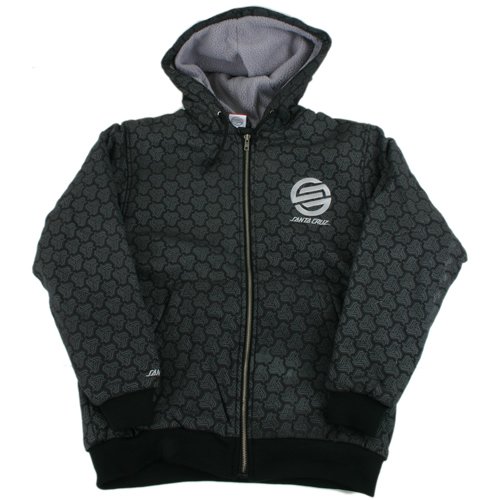 Mens Santa Cruz Delay Full Zip Sherpa Hoody Black