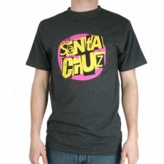 Mens Santa Cruz Vicious Dot Tee Heather Charcoal