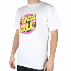 Mens Santa Cruz Vicious Dot Tee White