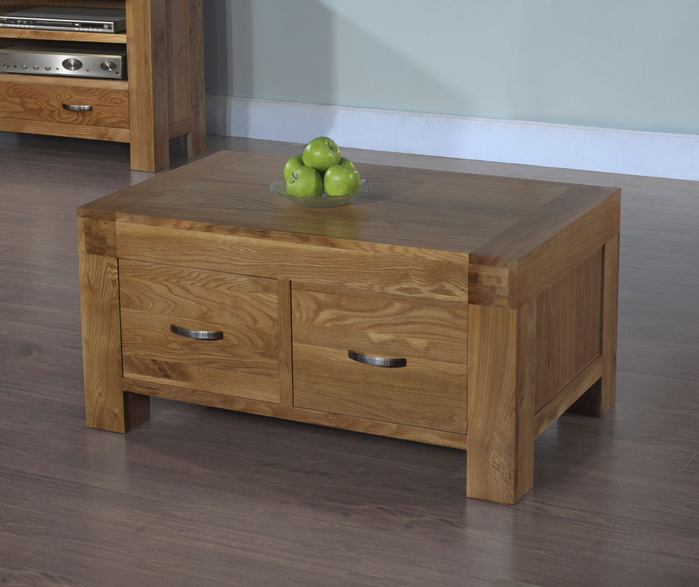 Santana Blonde Oak 2 Drawer Coffee Table