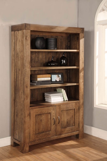 Santana Reclaimed Oak 2 Door Bookcase with 3