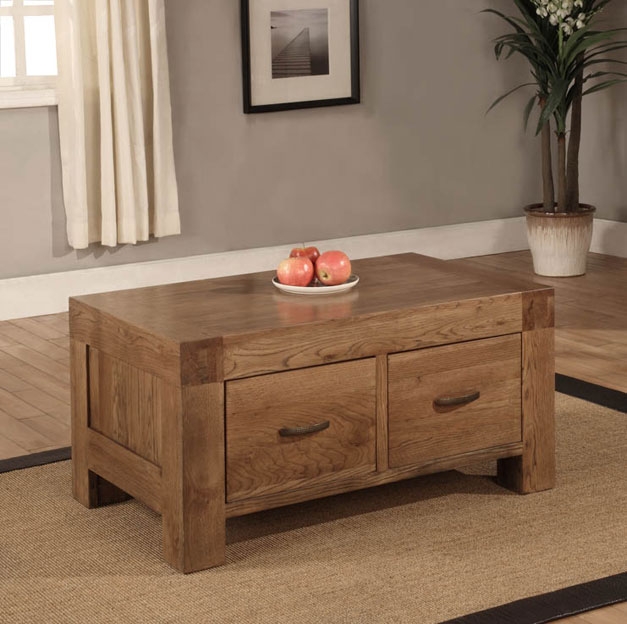 Reclaimed Oak 2 Drawer Coffee Table