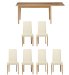 Santiago Extending Dining Table with 6 Leather