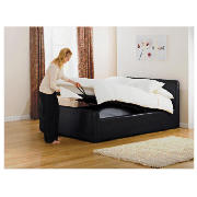 SANTORINI Faux Leather Double Bedstead, Black Bi