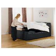 Santorini Faux Leather Double Bedstead, Black