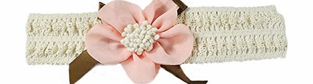 Sanwood Baby Girls Infant Headband Flower Bow Children Hair Band (Pink)