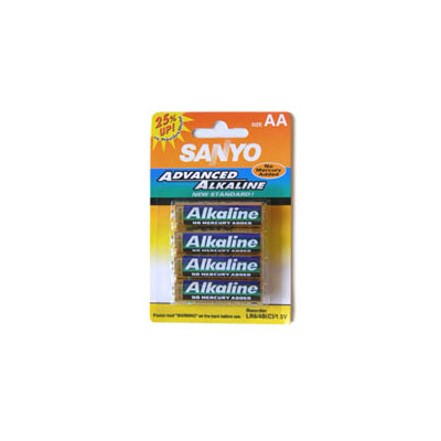 Sanyo AA Alkaline Battery Pack of 4