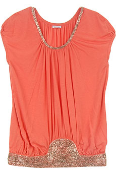 Sass & Bide Embellished cap sleeve jersey top