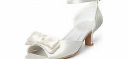 SATIN Low Heel Chunky Heel Sandals Peep Toe