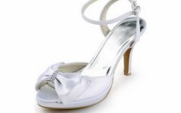 SATIN Stiletto Heel Sandals Platform Peep Toe