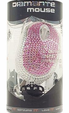 Satzuma Pink USB Diamante Mouse 10178375