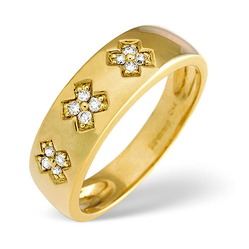 0.10 Ct Diamond Wedding Band In 18 Carat Yellow Gold