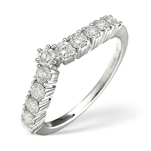 0.70 Ct Diamond Wishbone Ring In 18 Carat White Gold