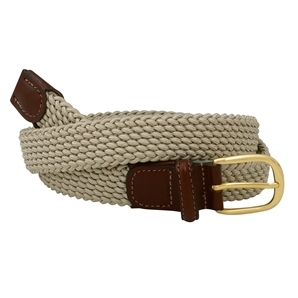Savile Row Beige Men` Braided Belt