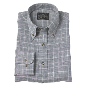 Black/Pink Linen Check Shirt