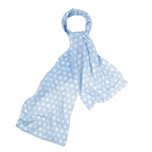 Blue Silk/Cotton Spot Scarf