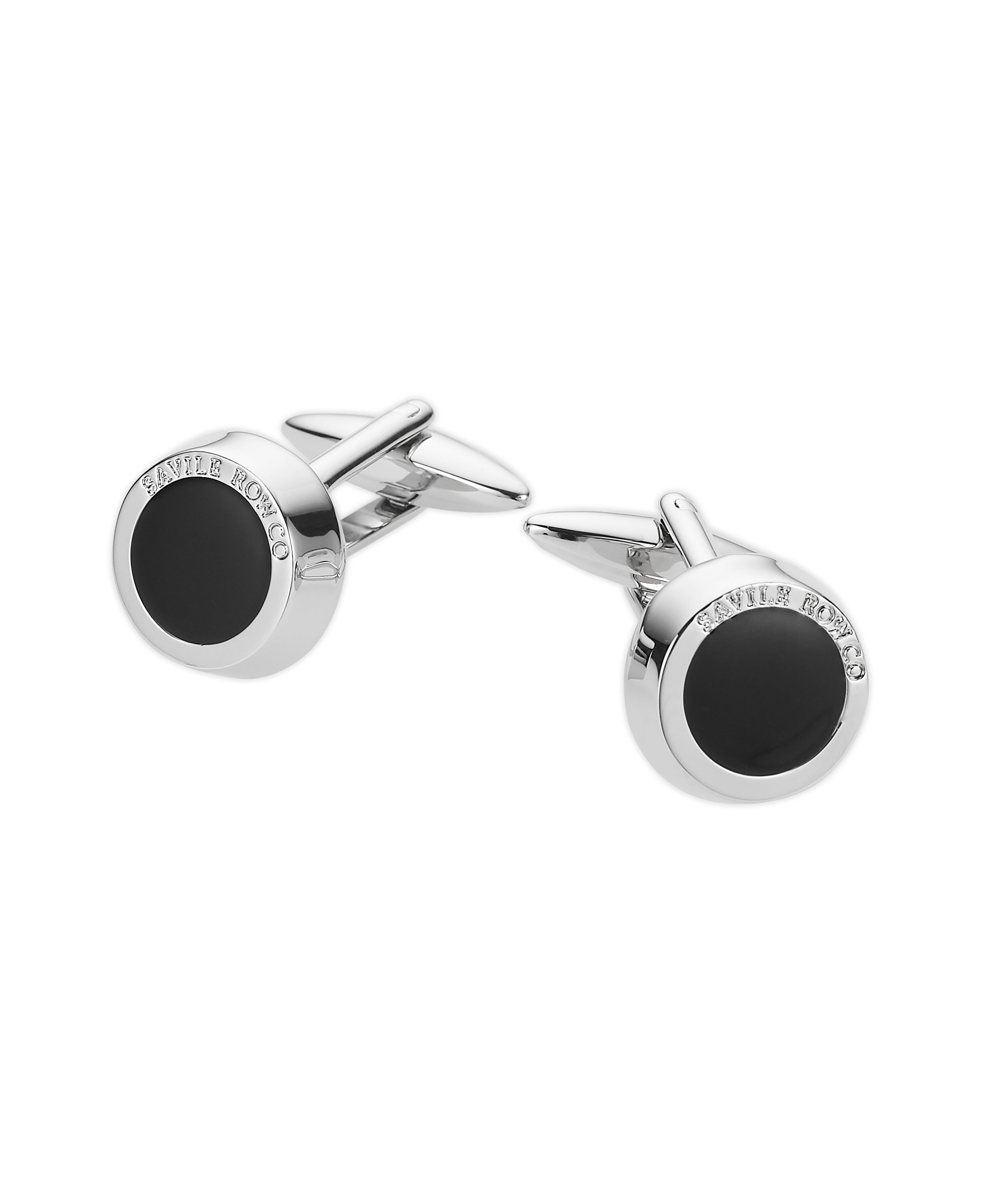 Black Signature Silver Tone Cufflinks