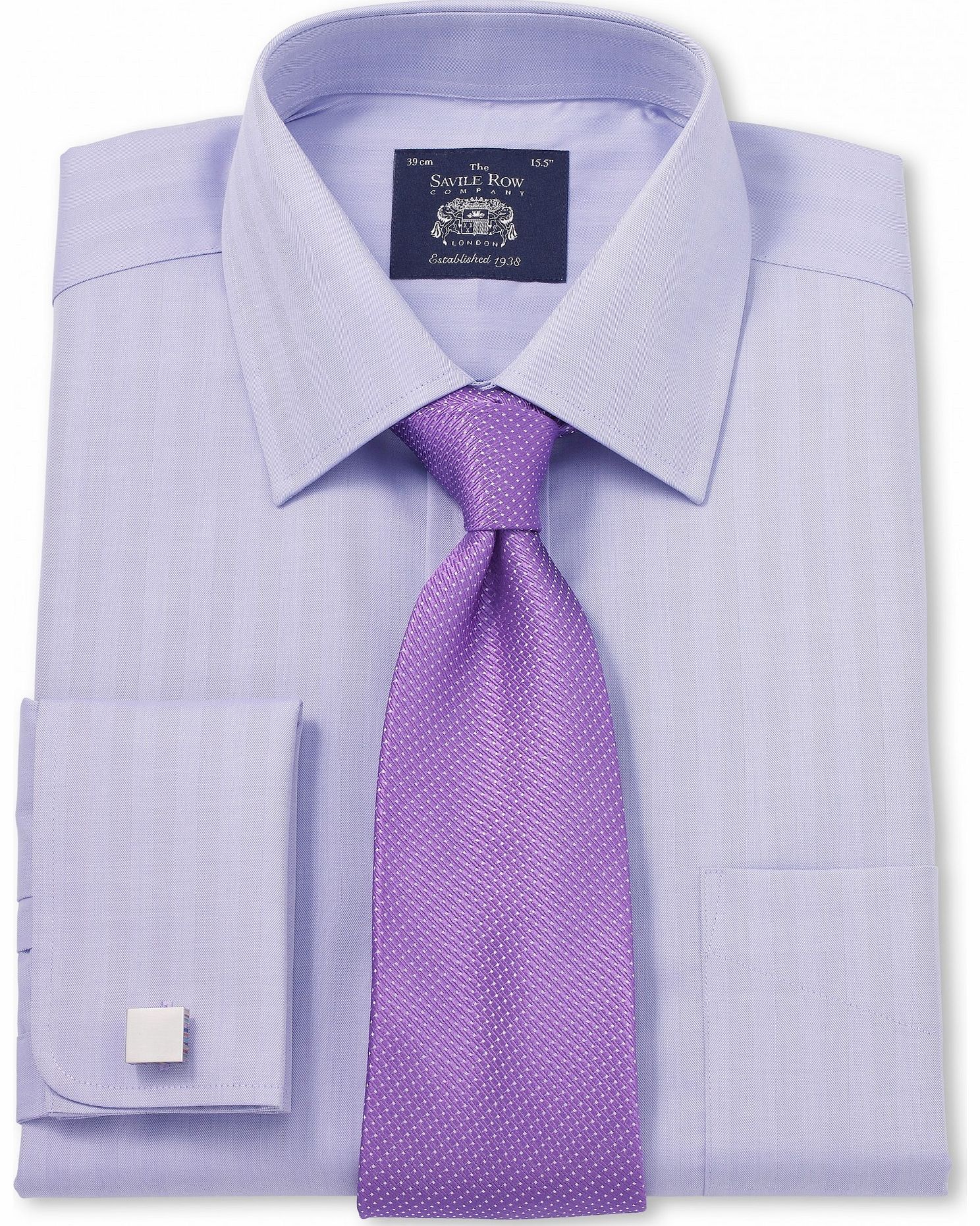 Lilac Herringbone Classic Fit Shirt 15 1/2``