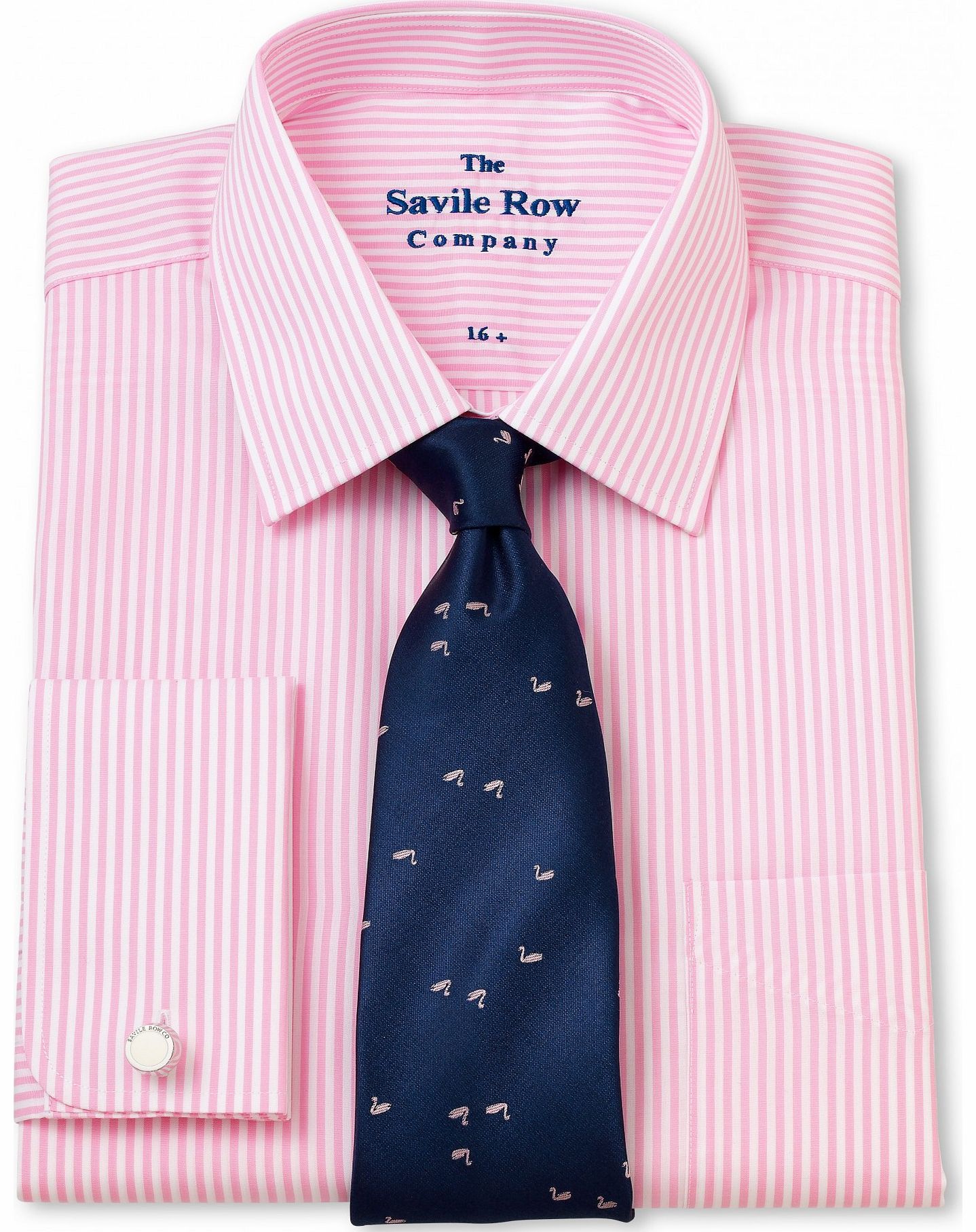 Savile Row Company Pink White Bengal Classic Fit Shirt 18 1/2``
