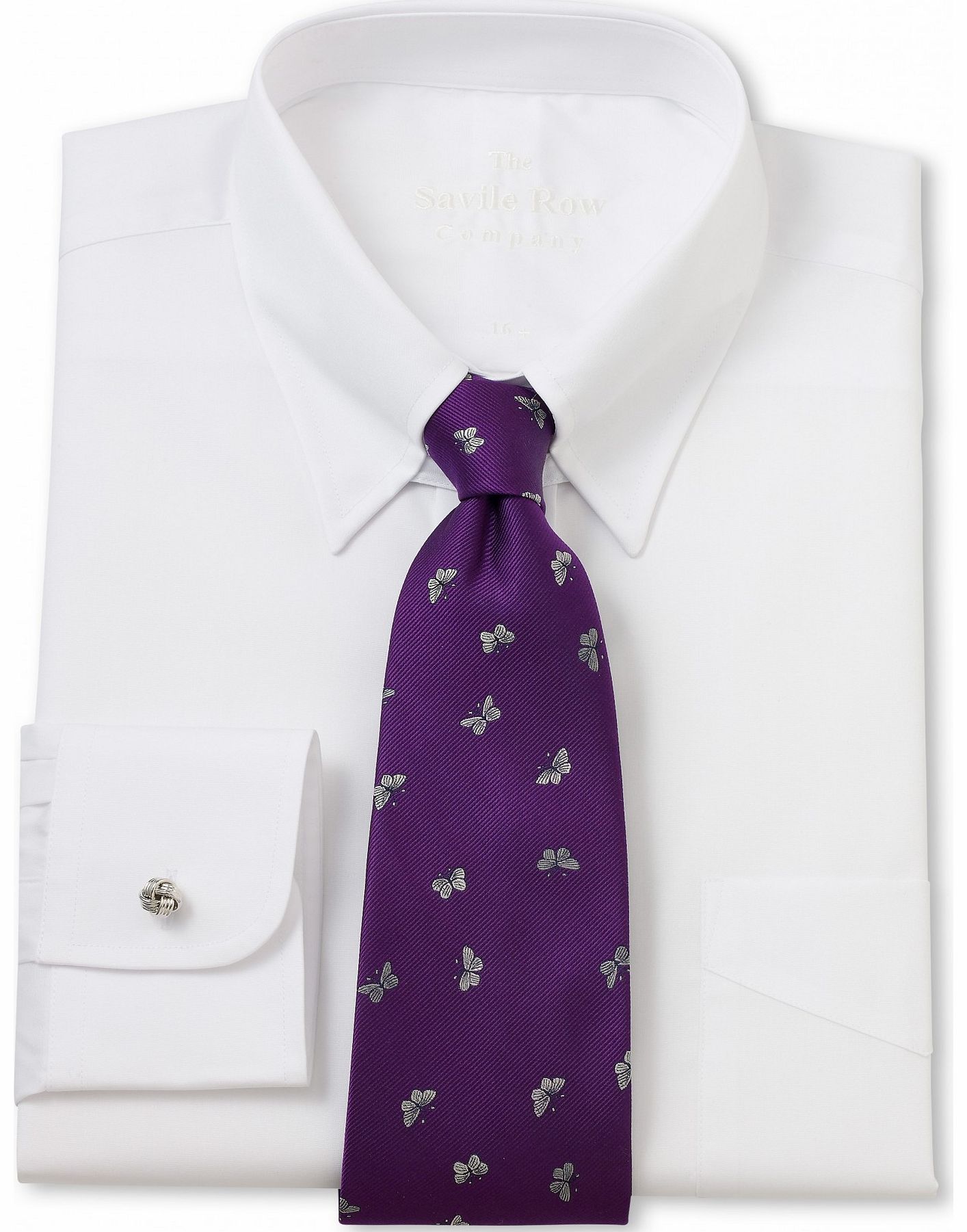 Savile Row Company White Poplin Tab Collar Classic Fit Shirt 20``