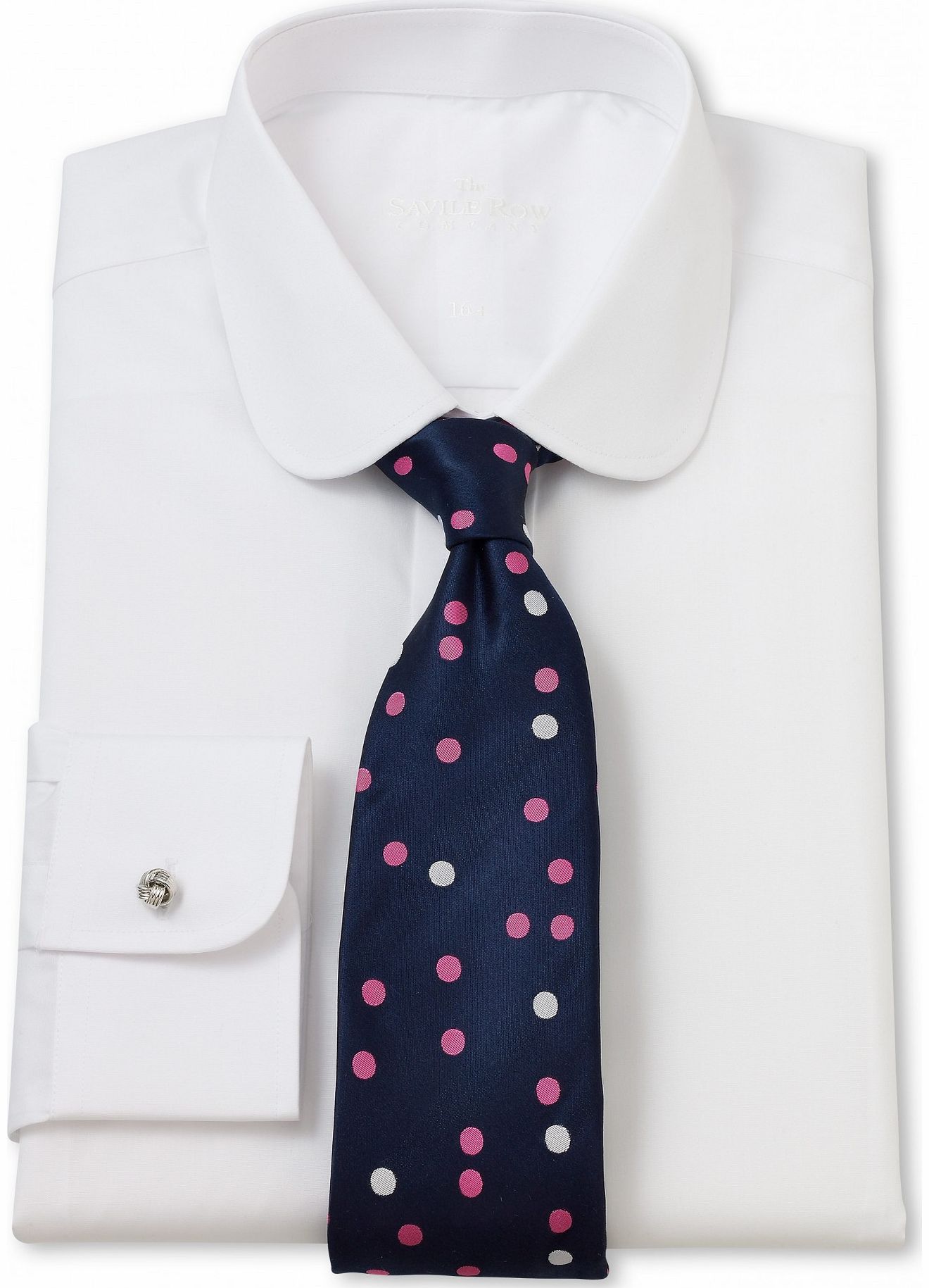 Savile Row Company White Round Collar Slim Fit Shirt 15 1/2``