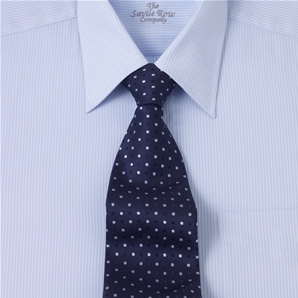 Fine Blue White Satin Stripe with Pointed Collar Shirt