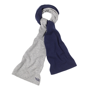 Savile Row Navy/Grey College Cashmere Scarf