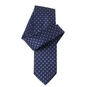 Navy Pale Blue Spot Pure Silk Tie