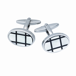Savile Row Oval Check Cufflink