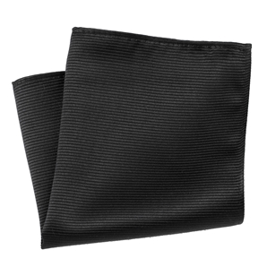 Savile Row Plain Black Silk Handkerchief