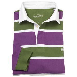 Purple White Green Stripe Rugby Shirt