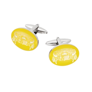 Savile Row Yellow Savile Row Co Crest Oval Cufflink