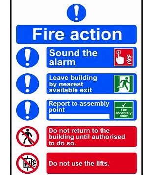 Scan 0178 200 x 300mm PVC Fire Action Procedure Sign