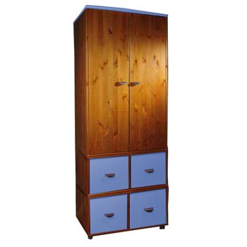 Stompa Combo Kids Natural 2 Door 4 Cube Wardrobe