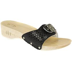 Scholl Female Pescura 50th Anniversary Leather Upper in Black, Silver