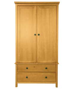 Schreiber Timeless 2 Door 2 Drawer Wardrobe - Oak