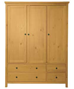 Schreiber Timeless 3 Door 4 Drawer Wardrobe - Oak