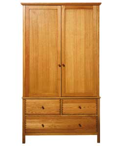 Windsor 2 Door 3 Drawer Wardrobe - Oak