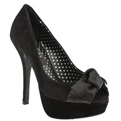 Female Bette Bow Platform Suede Upper Evening in Black