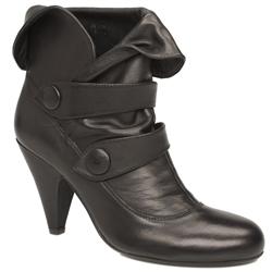 Female Karrie Button Ank Leather Upper in Black, Grey, Purple