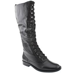 Schuh Female Kimono Lace Up Calf Leather Upper Casual in Black